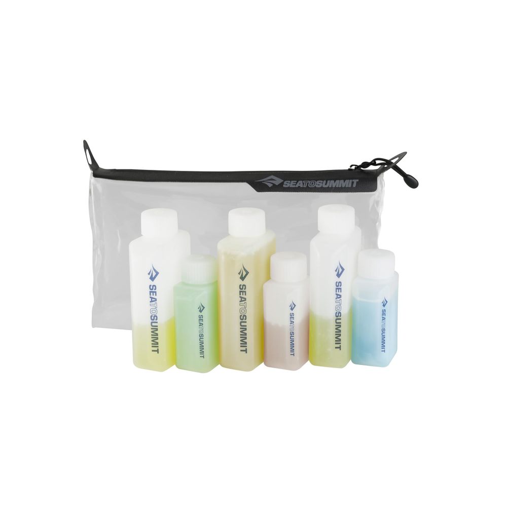 Travellinglight Clear Zip Pouch With Travel Bottles, Tsa Approved Toiletry Kit😋